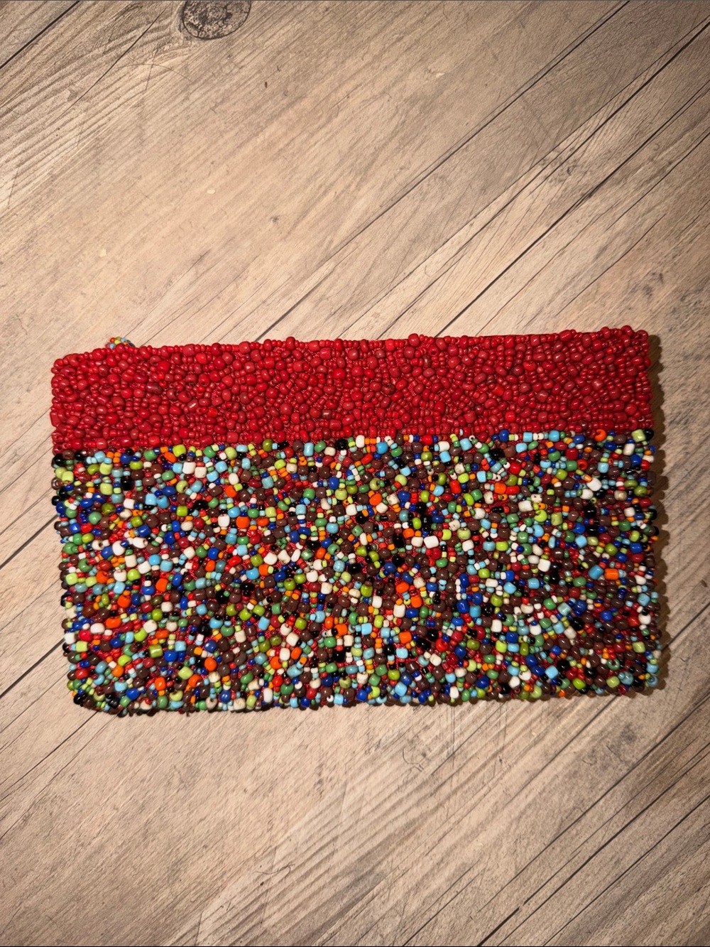 Beaded Multicolor & Red Women's Clutch